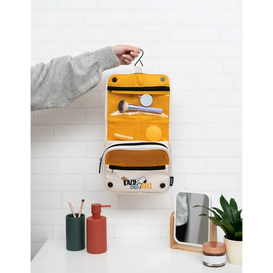 Beauty Case da Viaggio (Snoopy) Collection Borsa Bag Borsellino Donna da Viaggio da Appendere Impermeabile con Scomparti e Gancio | Organizer Trucchi Portatile, Regalo Donna (24 x 20 x 9 cm)