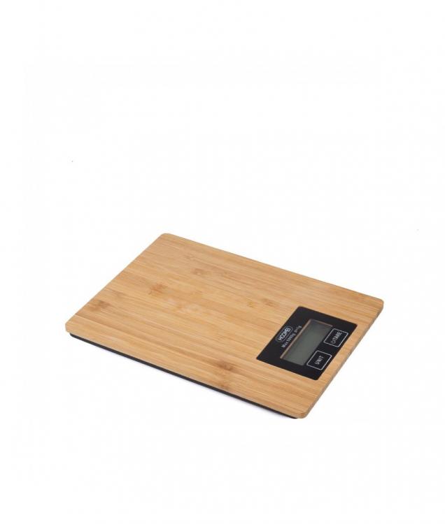 BILANCIA DIGITALE DA CUCINA LEGNO TAGLIERE BAMBÙ DA 1g A 5kg ELETTRONICA HM-1212