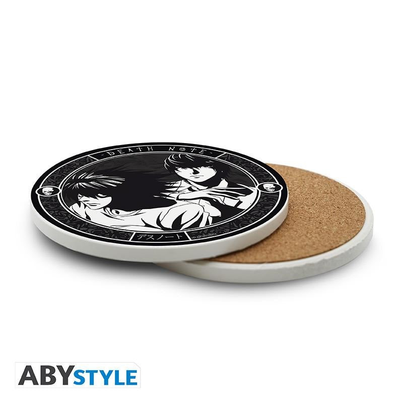 Abystyle - DEATH NOTE - Sottobicchiere Ceramic Coasters - Light Yagami & L