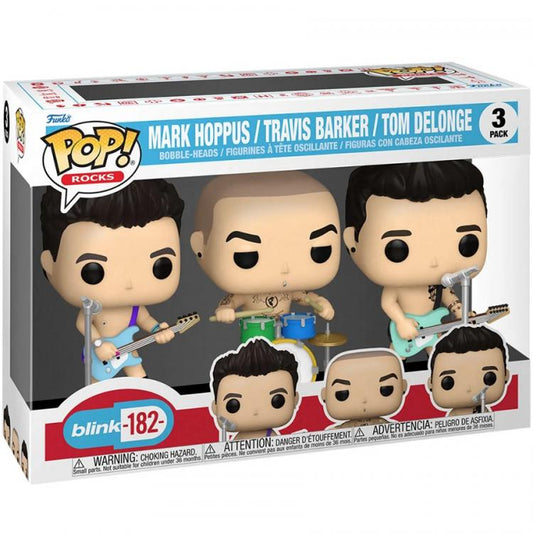 Funko Pop ! Rocks Blink 182 - Mark Hoppus Travis Barker Tom Delonge 3 Pack Vinyl