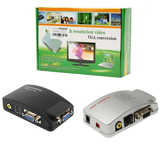 ADATTATORE CONVERTITORE VIDEO DA BNC S-VIDEO IN VGA OUT PC NOTEBOOK-DVR TELECAM