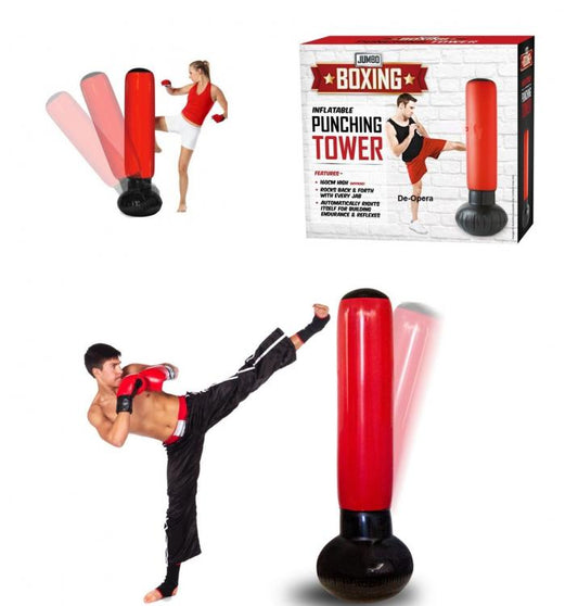 Sacco Da Box Gonfiabile Boxing Torre Jumbo Punching Soft Tower Karate Fitboxe