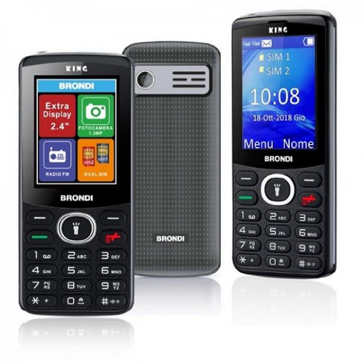 BRONDI KING TELEFONO CELLULARE DUAL SIM RADIO BLUETOOTH FOTOCAMERA GPRS SVEGLIA