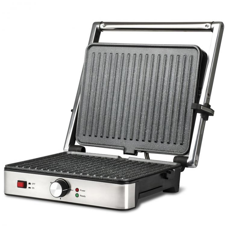 Girmi Bistecchiera Elettrica Piastra Acciaio Inox Bs46 Termostato 30X24Cm 2000W