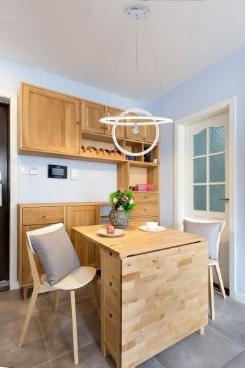 Lampadario A Soffitto Cerchi Led Design Moderno Circolare Bianco Naturale 70W