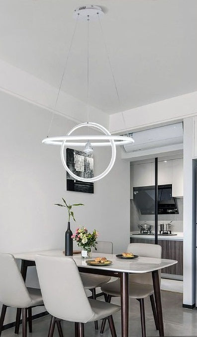 Lampadario A Soffitto Cerchi Led Design Moderno Circolare Luce Fredda 70W