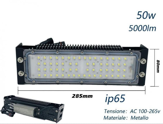 Faro Led Floodlight 50W Componibile Luce Esterno Ip65 Campi Sportivi Gallerie