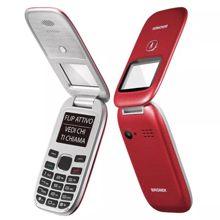 BRONDI CELLULARE WINDOW+ 4.5 COLORI/FLIP DUAL SIM APERTURA A CONCHIGLIA - ROSSO