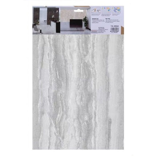 ADESIVO CARTA DA PARATO 3D EFFETTO MARMO ARGENTO PANNELLO SPUGNA 30X60CM|TX-9984