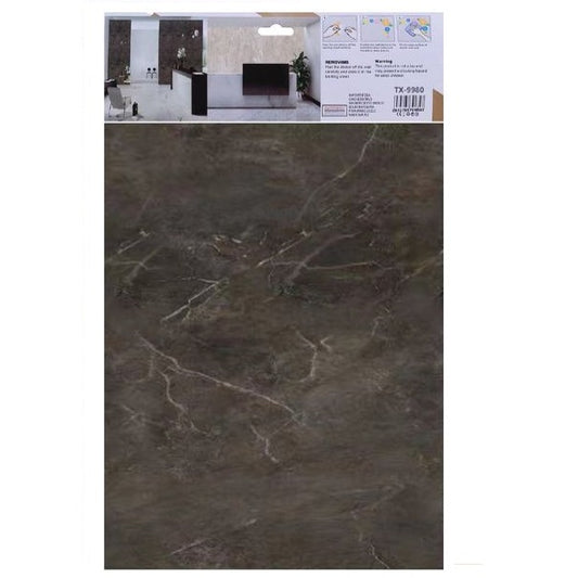 ADESIVO CARTA DA PARATO 3D EFFETTO MARMO GRIGIO PANNELLO SPUGNA 30X60CM |TX-9580