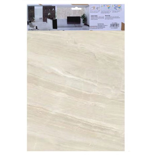 ADESIVO CARTA DA PARATO 3D EFFETTO MARMO AVORIO PANNELLO SPUGNA 30X60CM |TX-9982