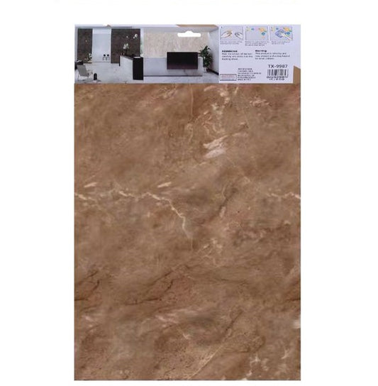 ADESIVO CARTA DA PARATO 3D EFFETTO MARMO BROWN PANNELLO SPUGNA 30X60CM |TX-9987