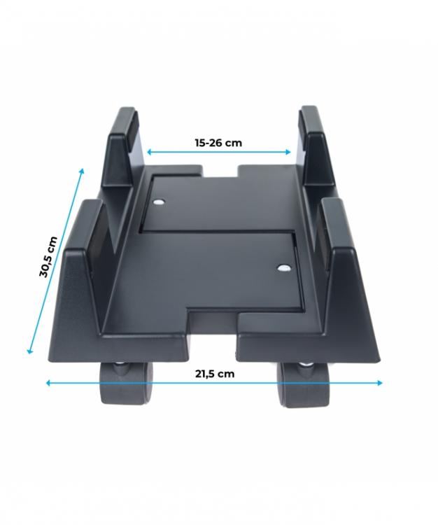 Vultech - Carrello Cp-02 Con 4 Ruote Stand Porta Case Pc Computer Fisso 15/26Cm