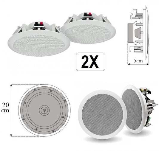 Kit 2 Pz Casse Da Incasso Audio Per Soffitto Filodiffusione Speaker Altoparlante