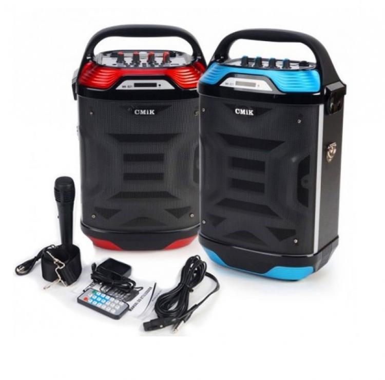CASSA AMPLIFICATA KARAOKE PORTATILE CON MICROFONO RADIO DJ Bluetooth SD MP3 USB