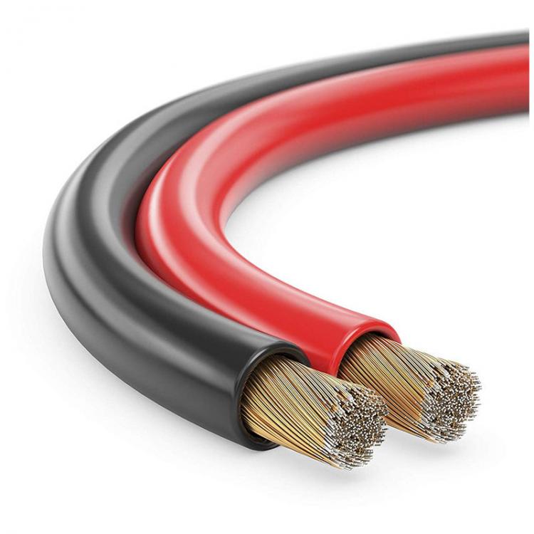 Matassa Cavo Audio 85M Metri Bipolare Per Casse Stereo Rosso Nero 2X2,5Mm Auto