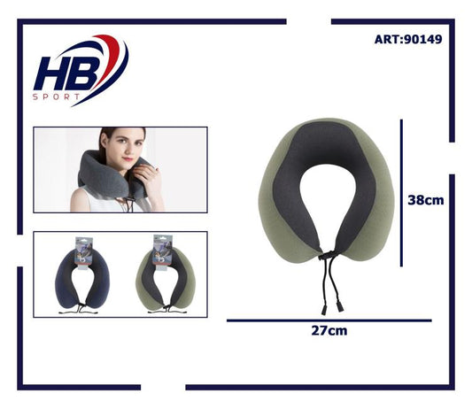 Cuscino Da Viaggio Collo Cervicale In Tessuto Memory Foam Relax Auto Treno Aereo 90149