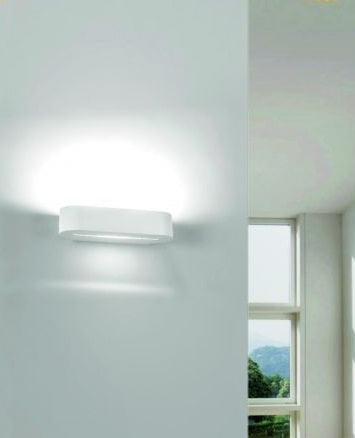 APPLIQUE LED A PARETE STILE MODERNO IN GESSO ATTACCO RS7 OVALE GS-E63
