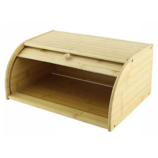CASSETTA PORTAPANE LEGNO BAMBU CUCINA CONTENITORE PORTA PANE APERTURA SERRANDINA