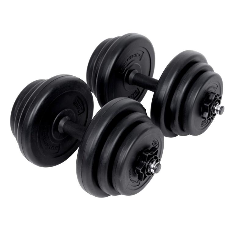 Set 2 Manubri Coppia Pesi Regolabili Componibili 2X5-10Kg Palestra Bodybuilding