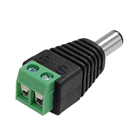 CONNETTORE ADATTATORE SPINOTTO ALIMENTAZIONE MASCHIO A VITE per TELECAMERE e LED