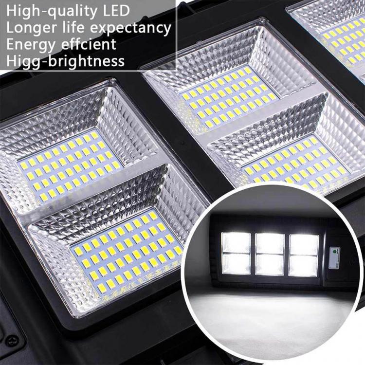 Lampione Stradale Faro Led 180W Pannello Solare Telecomando Sensore Crepuscolare
