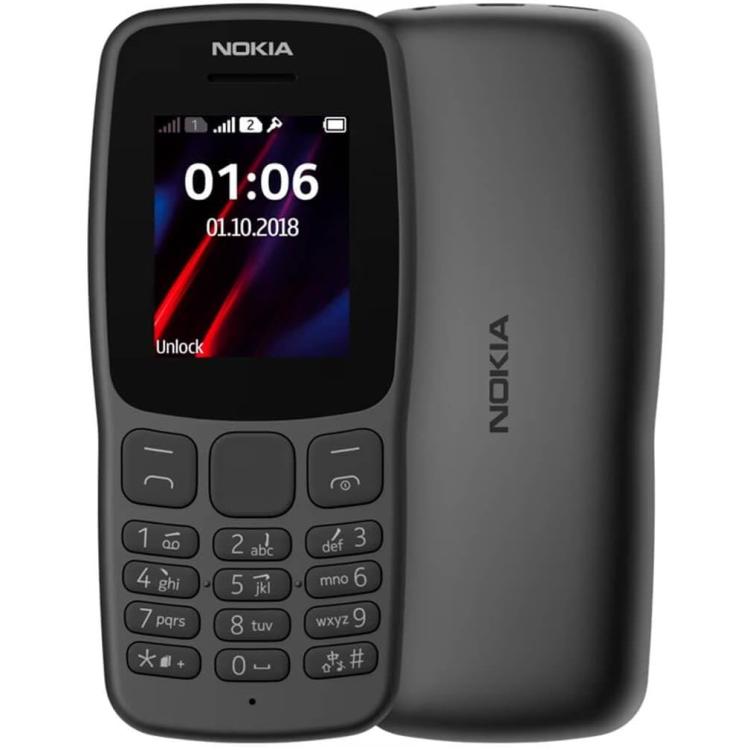 Nokia 106 - Cellulare Tasti Grandi Anziani Ds 1,8 Pollici 4Mb Radio Torcia Nero