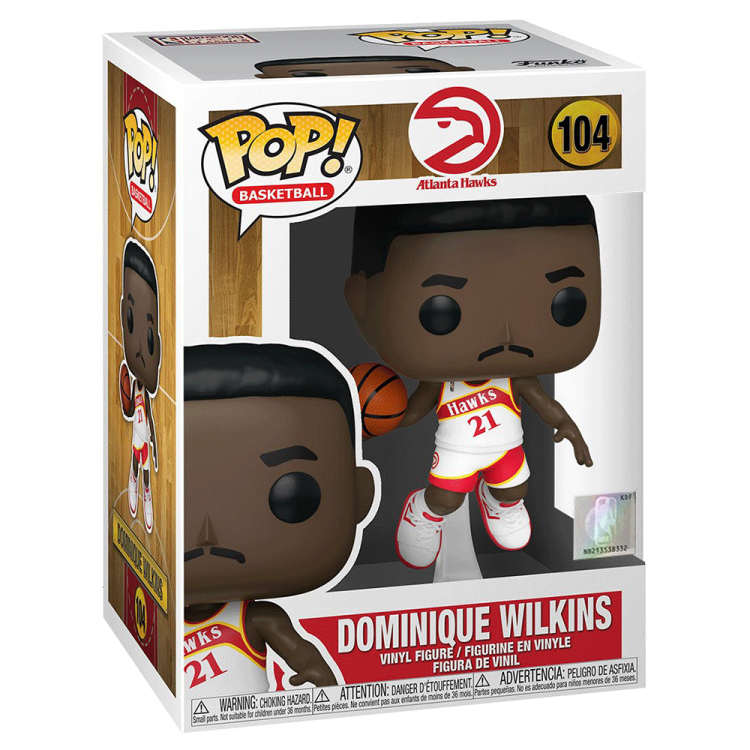 Funko Pop ! Nba Legends - (104) Dominique Wilkins Atlanta Hawks Home Figure 9Cm