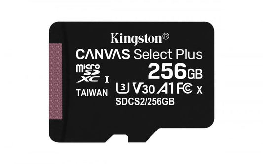 Kingston Micro Sd 256Gb + Adattatore Canvas Plus Sdcs2 32Gb Classe 10 100Mb/S