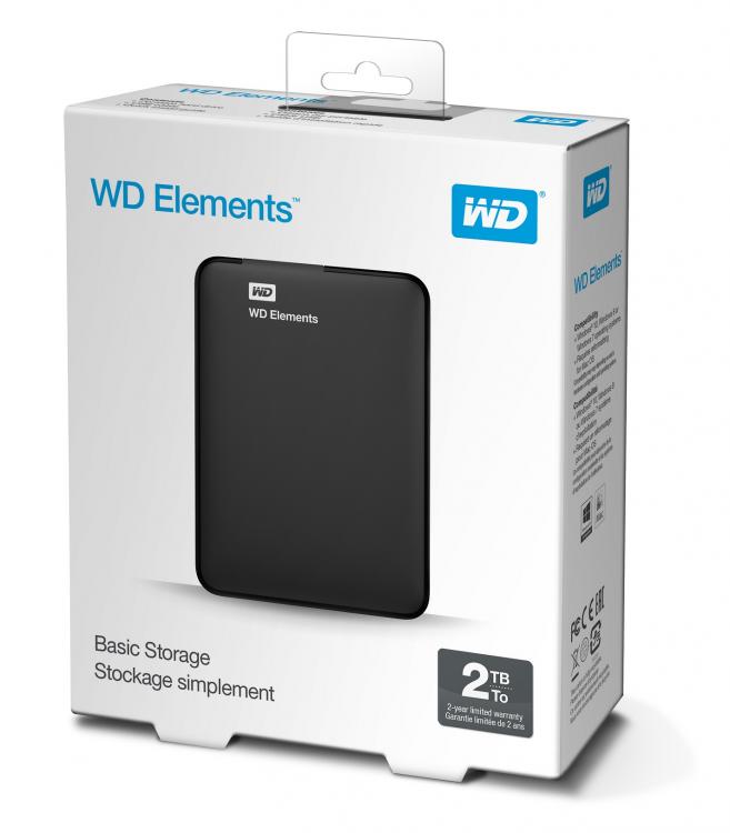 Western Digital Hdd Esterno Wd Elements Portable 2Tb 2.5" Usb 3.0 Hard Disk Wd