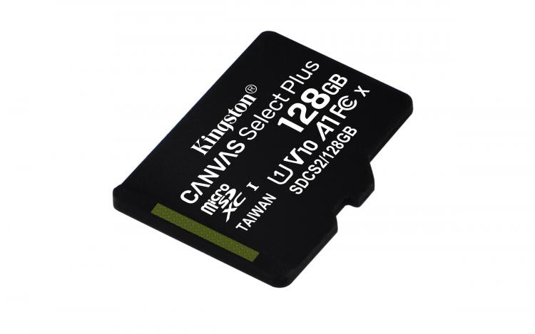 Kingston Micro Sd 128Gb + Adattatore Canvas Plus Sdcs2 32Gb Classe 10 100Mb/S