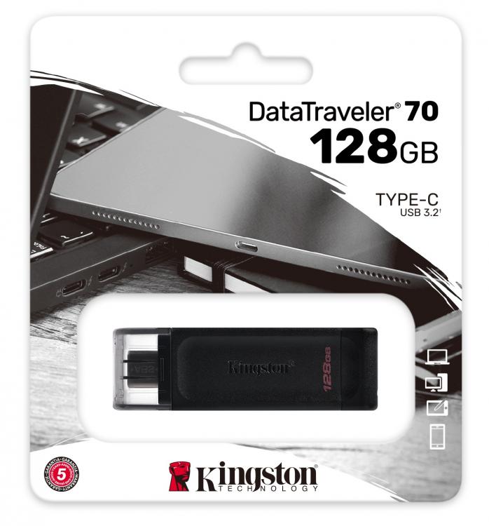 Kingston Pendrive Datatraveler 128Gb Usb 3.1 + Type C Dt70/128Gb Chiavetta Usb