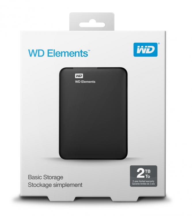 Western Digital Hdd Esterno Wd Elements Portable 2Tb 2.5" Usb 3.0 Hard Disk Wd