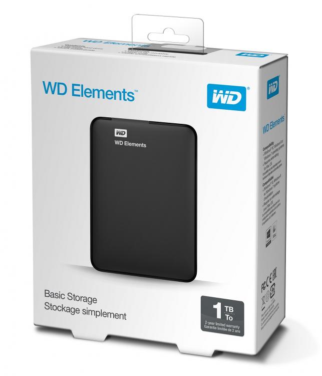 Western Digital Hdd Esterno Wd Elements Portable 1Tb 2.5" Usb 3.0 Hard Disk Wd