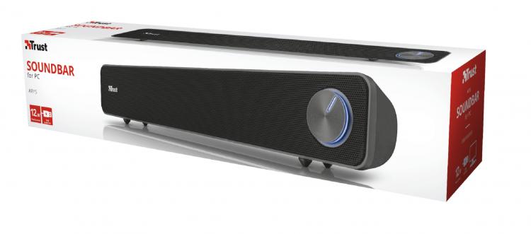 Trust Soundbar Per Pc Arys Usb 12Watt Nero Cassa Altoparlante Monitor Gaming Aux