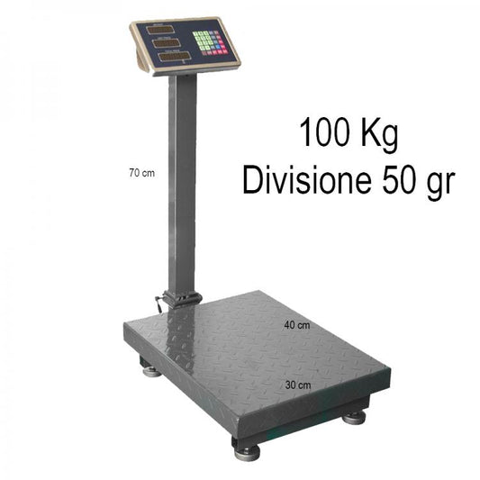 BILANCIA BILICO ELETTRONICA BASCULA DISPLAY DIGITALE PROFESSIONALE 150KG ACCIAIO