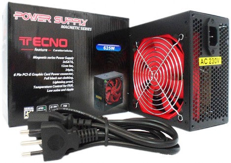 Tecno Alimentatore Computer Pc Atx 625W Big Fan 12Cm Retail Silent Fl-7428 Mtbf