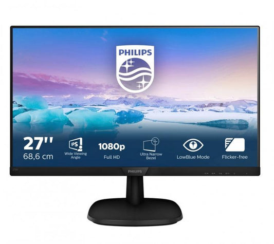 Philips Monitor 27" Led Ips Full Hd Full Screen Vga Dvi Hdmi 273V7Qdsb Computer