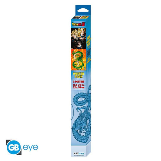 ABYSTYLE (DRAGON BALL Z) SET 2 CHIBI POSTER: "GOKU & SHENRON" (52X38) "GB EYE"