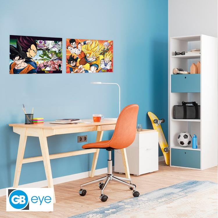 ABYSTYLE (DRAGON BALL Z) SET 2 CHIBI POSTER: "SAYAN" (52X38) ANIME "GB EYE"