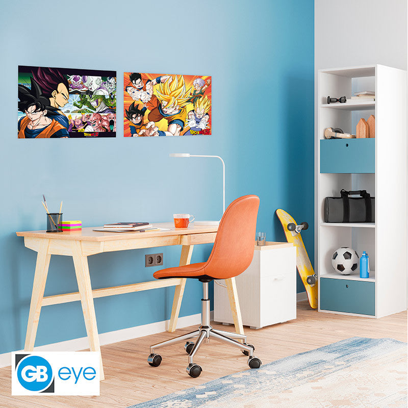 Abystyle (DRAGON BALL Z) Set 2 Chibi Poster: "Saiyans" (52x38) Gb Eye