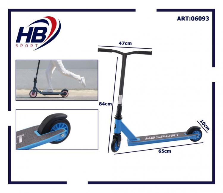 Hb Sport Monopattino Compatto Con 2 Ruote In Metallo Per Bambino/Bambina | Blu