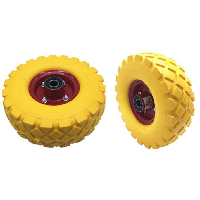 2PZ RUOTA PIENA IN GOMMA PER CARIOLA CARRELLO CUSCINETTO 260LB 200KG 4.10/3.50-4