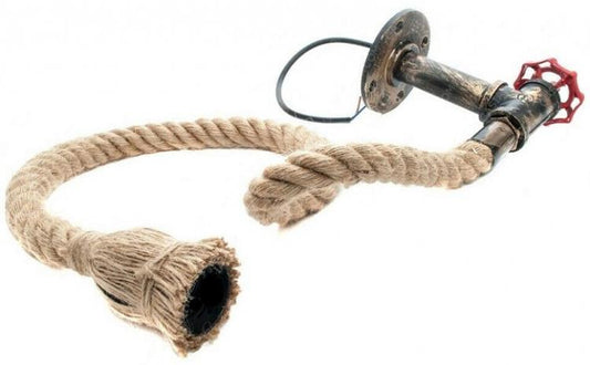 Universo Applique Vintage Pendente a Parete Fontana Con Porta Lampada Corda E27