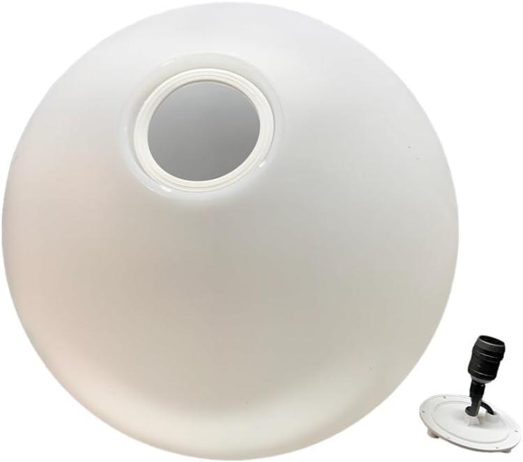 Lampada Sfera Da Giardino Ø 50Cm Luce Esterno Palla Terra E27 Bianco + Picchetti