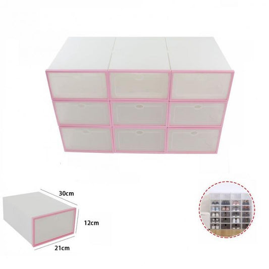 Organizer Porta Scarpe 9 Scomparti Box Contenitore Scarpiera Salvaspazio Rosa