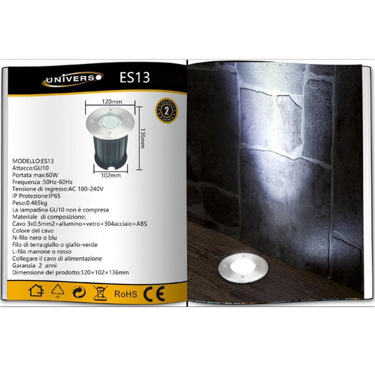 Faretto Tondo Calpestabile Incasso Luce Segnapasso Esterno Giardino Lampada Gu10