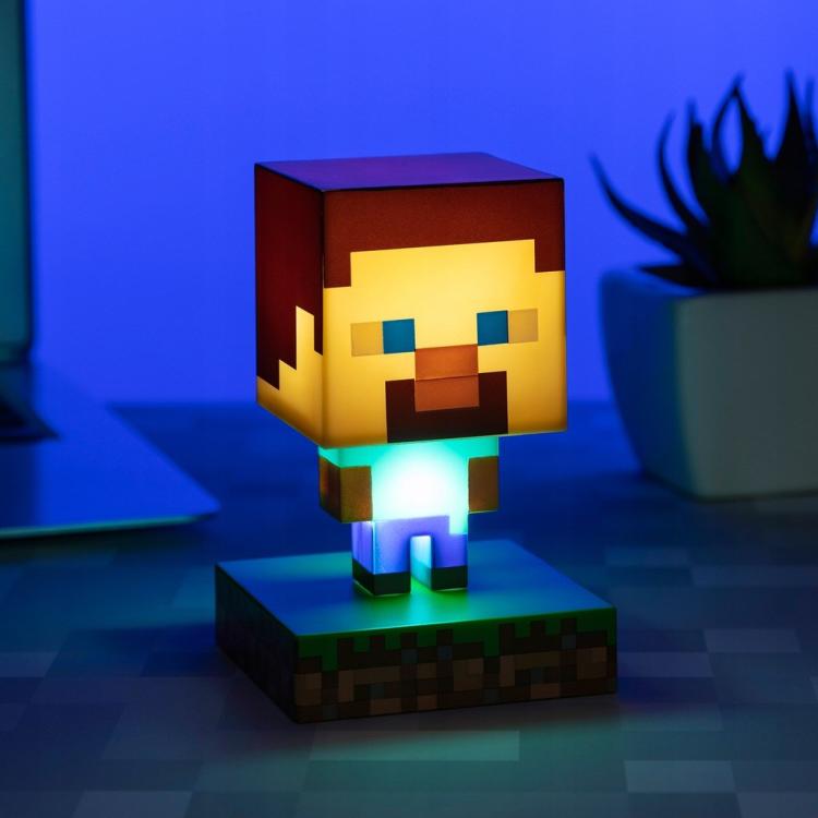 Paladone Minecraft Steve Light Icons Bdp Lampada Da Notte 3D Gioco Led Pp6594Mcf