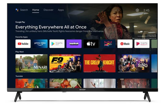 Sharp - Smart Tv 32" Android Led Frameless Hd Wi-Fi Bluetooth Google Fh2Ea -Nera