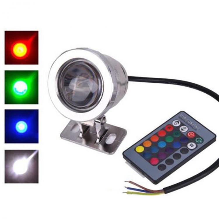 Faro Faretto Led Proiettore 10W Rgb Ip67 Da Immersione E Esterno Waterproof 12V